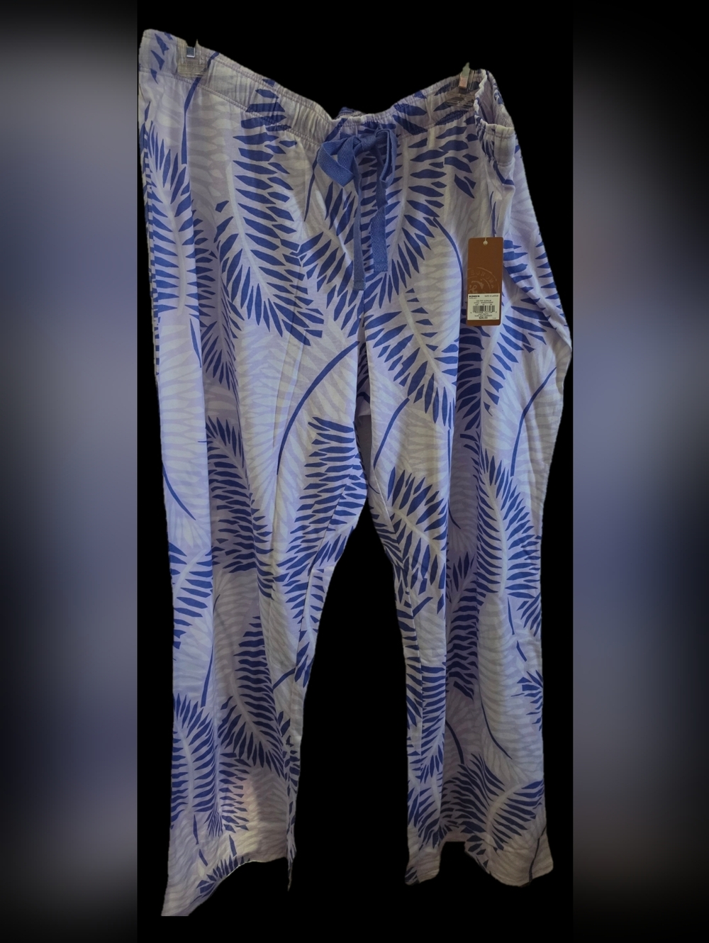 NEW Blue Leaf Print Lounge Pants